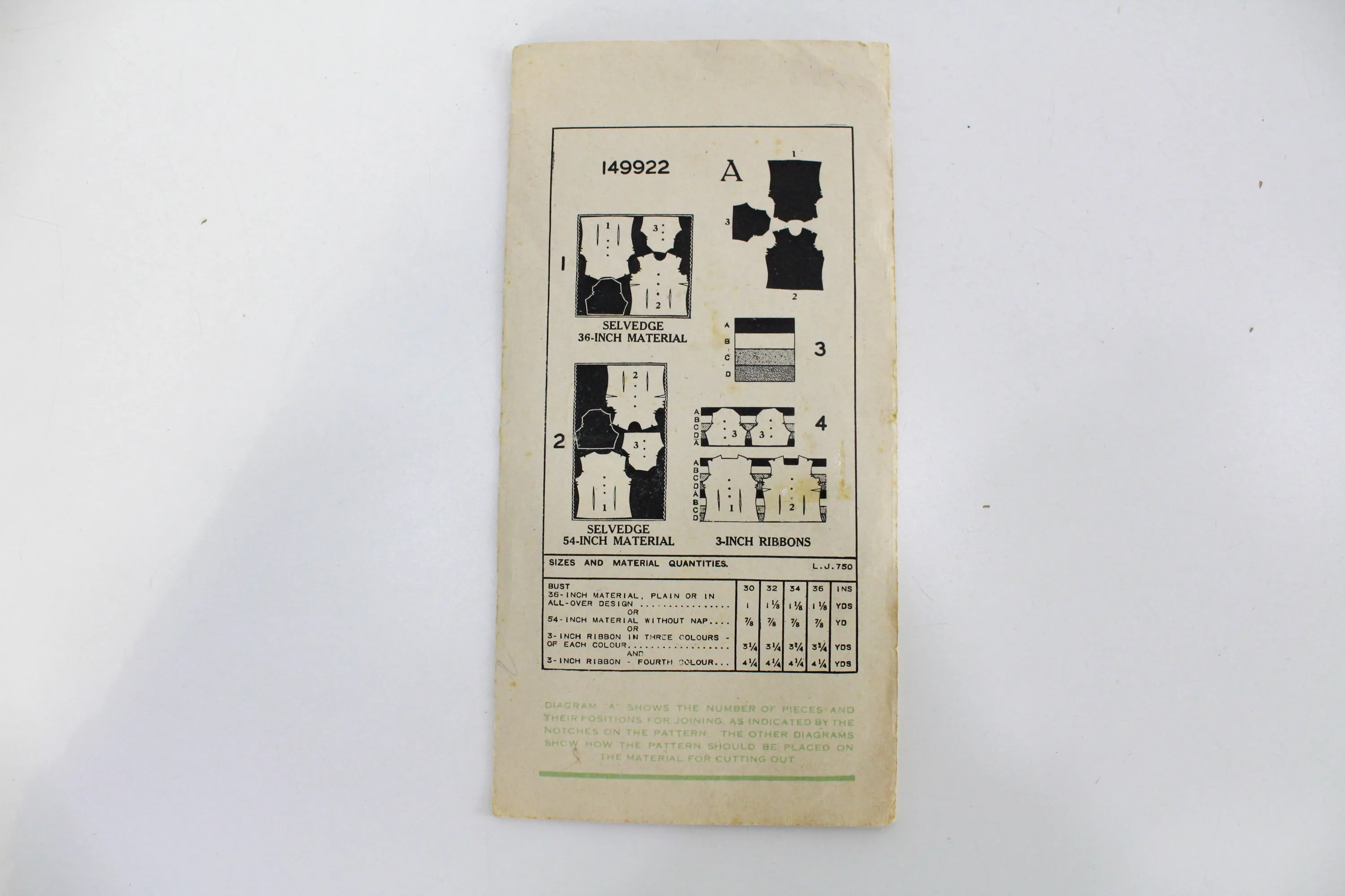1940s Blouse Sewing Pattern, Weldons 149922, Bust 36