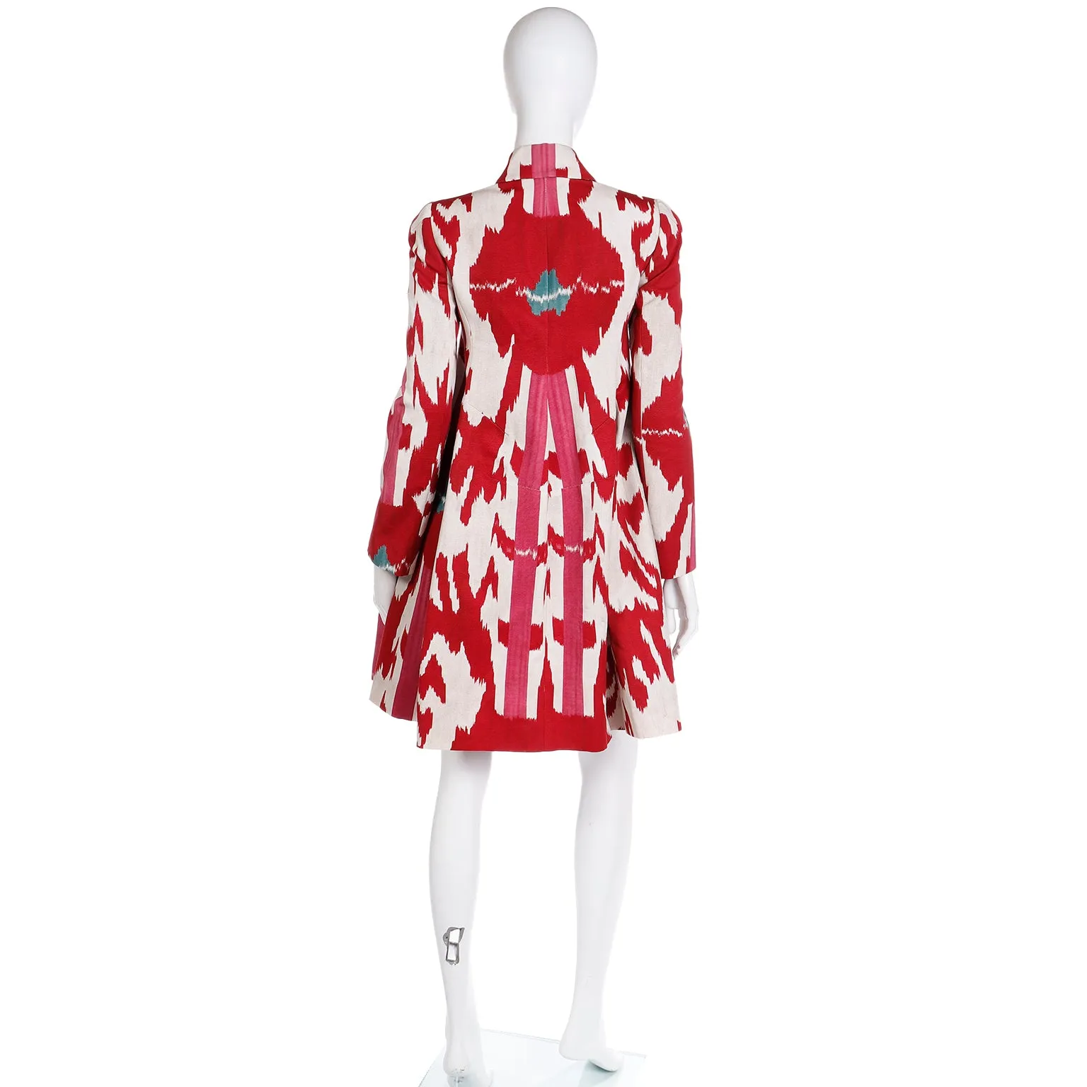 2015 Runway Emporio Armani Red Ikat Print Jacket