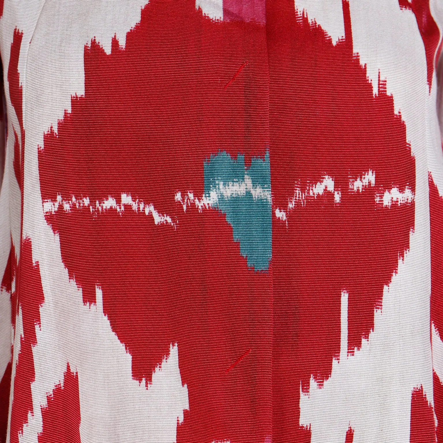 2015 Runway Emporio Armani Red Ikat Print Jacket