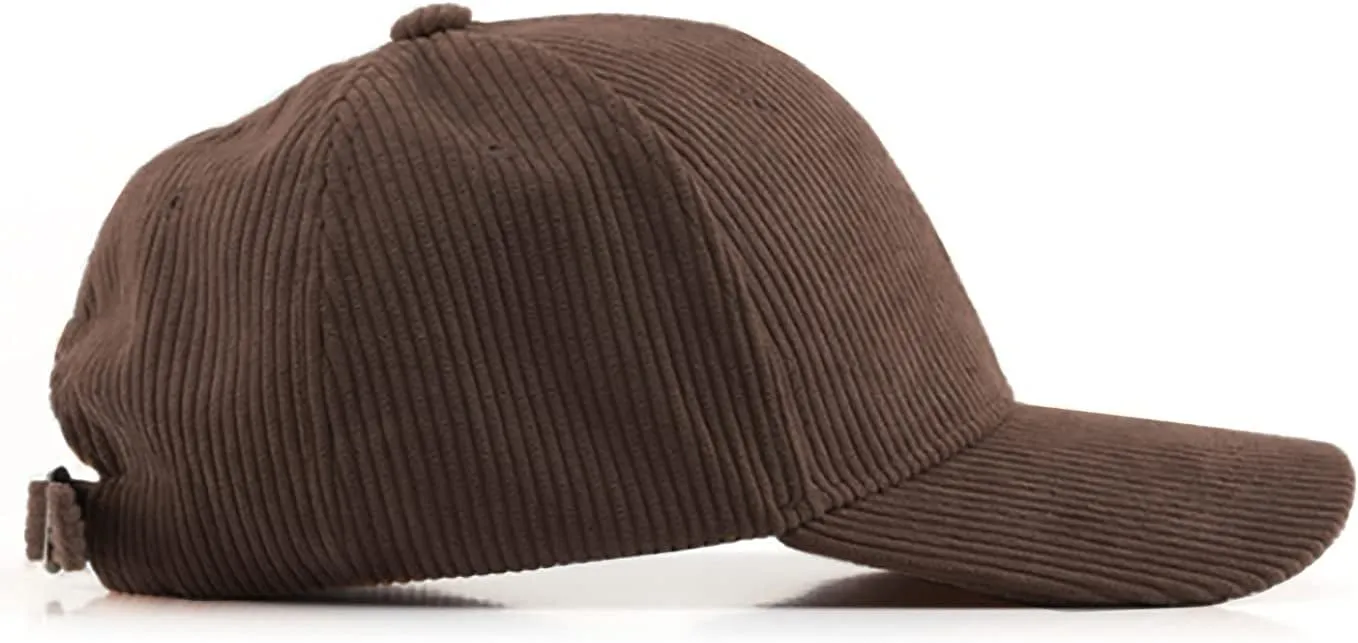 Anna-Kaci Corduroy Hat Casual Solid Classic Adjustable Strap Soft Baseball Cap Unisex