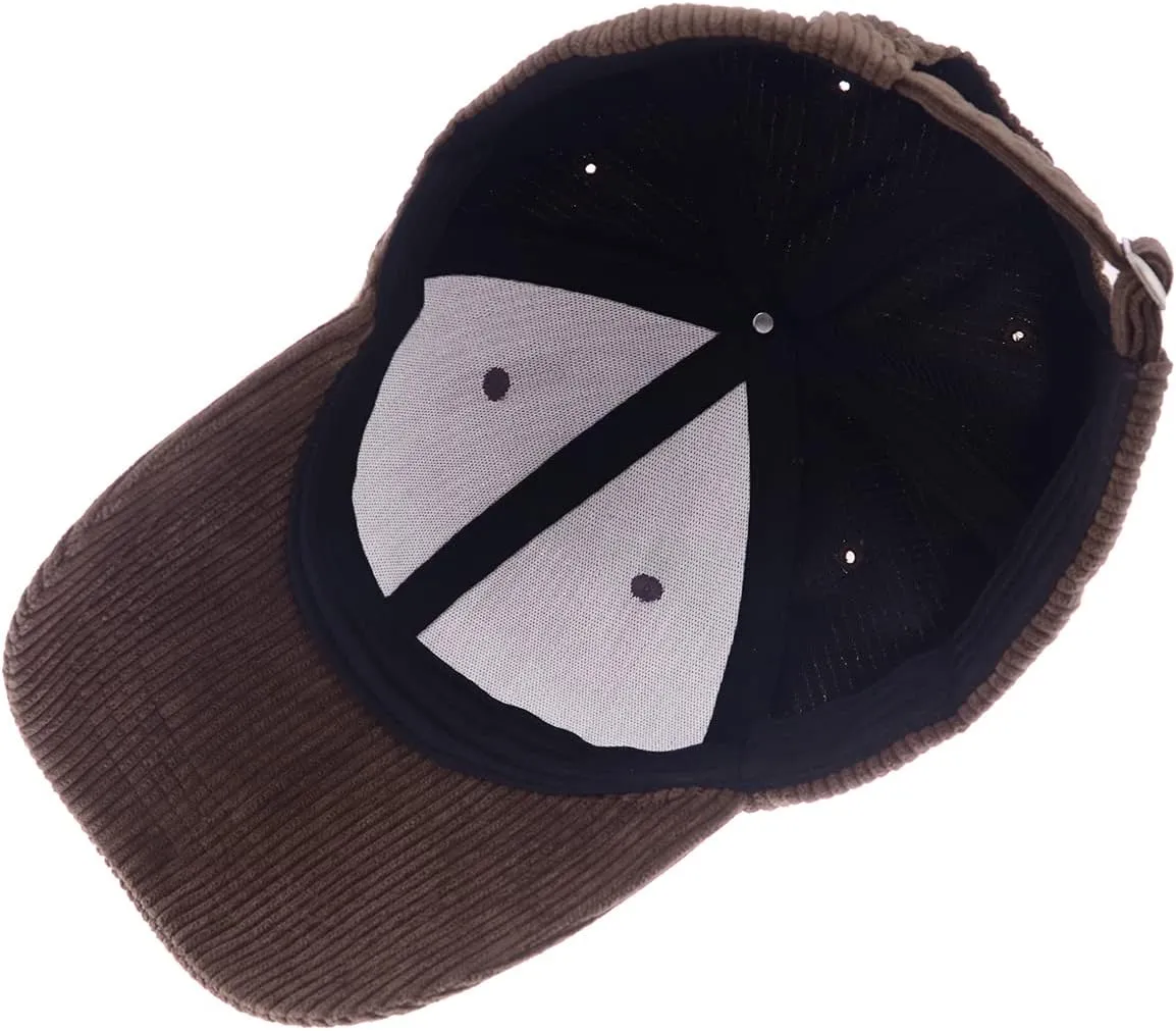 Anna-Kaci Corduroy Hat Casual Solid Classic Adjustable Strap Soft Baseball Cap Unisex