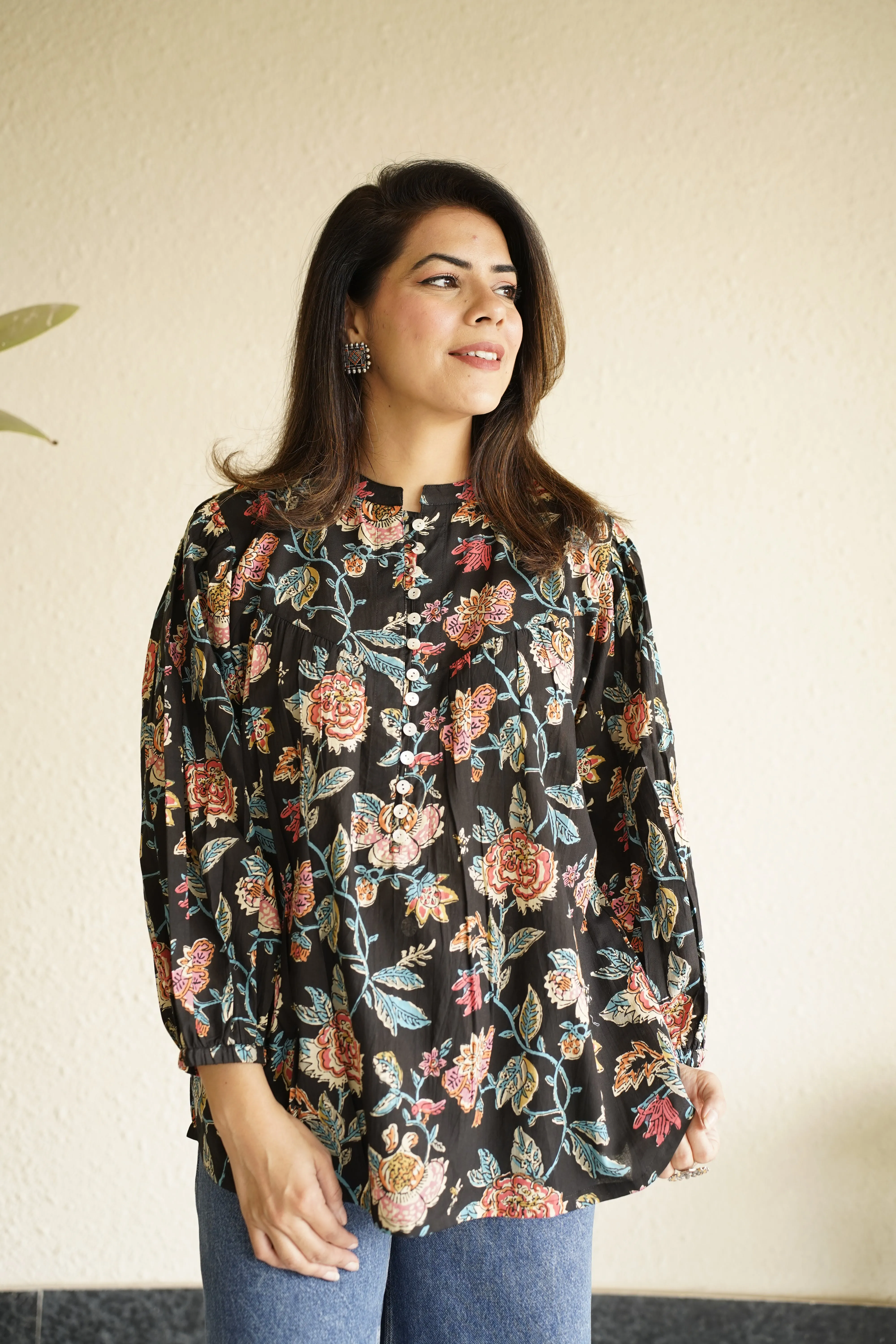 Button Front Blouse | Dusk Floral