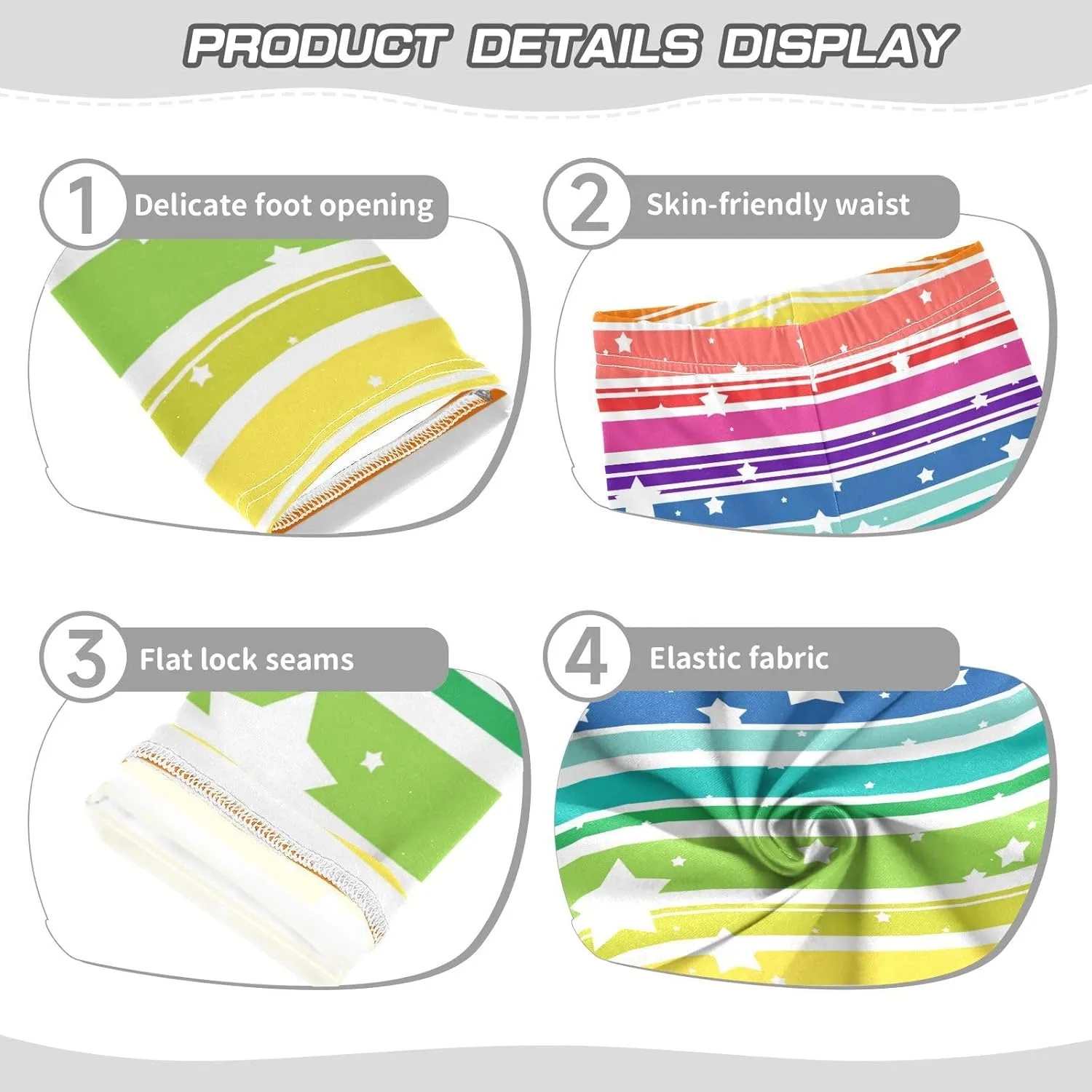 Colorful Stripe Lines Girls' Leggings Toddler Kids Stretch Yoga Pants Tights Dance Baby Athletic Long Pants 6T