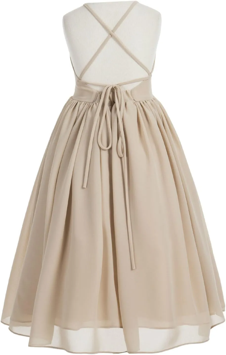 Criss Cross Chiffon Formal Flower Girl Dresses Junior Bridesmaid Dress Reception Dress