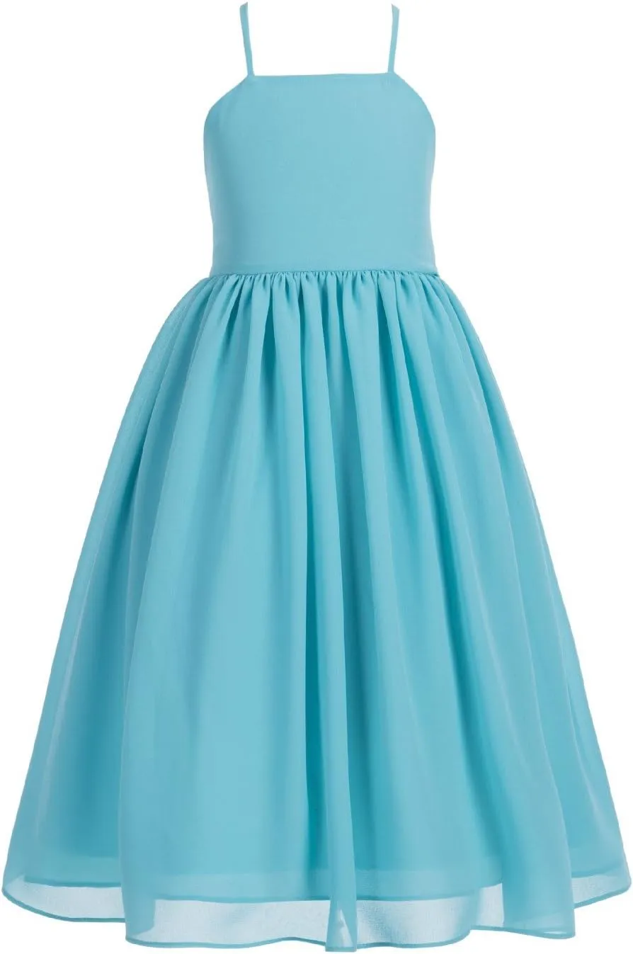 Criss Cross Chiffon Formal Flower Girl Dresses Junior Bridesmaid Dress Reception Dress