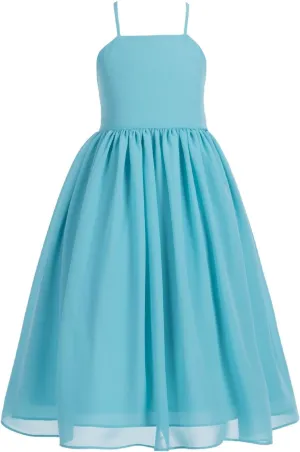 Criss Cross Chiffon Formal Flower Girl Dresses Junior Bridesmaid Dress Reception Dress