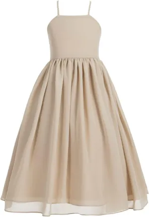 Criss Cross Chiffon Formal Flower Girl Dresses Junior Bridesmaid Dress Reception Dress