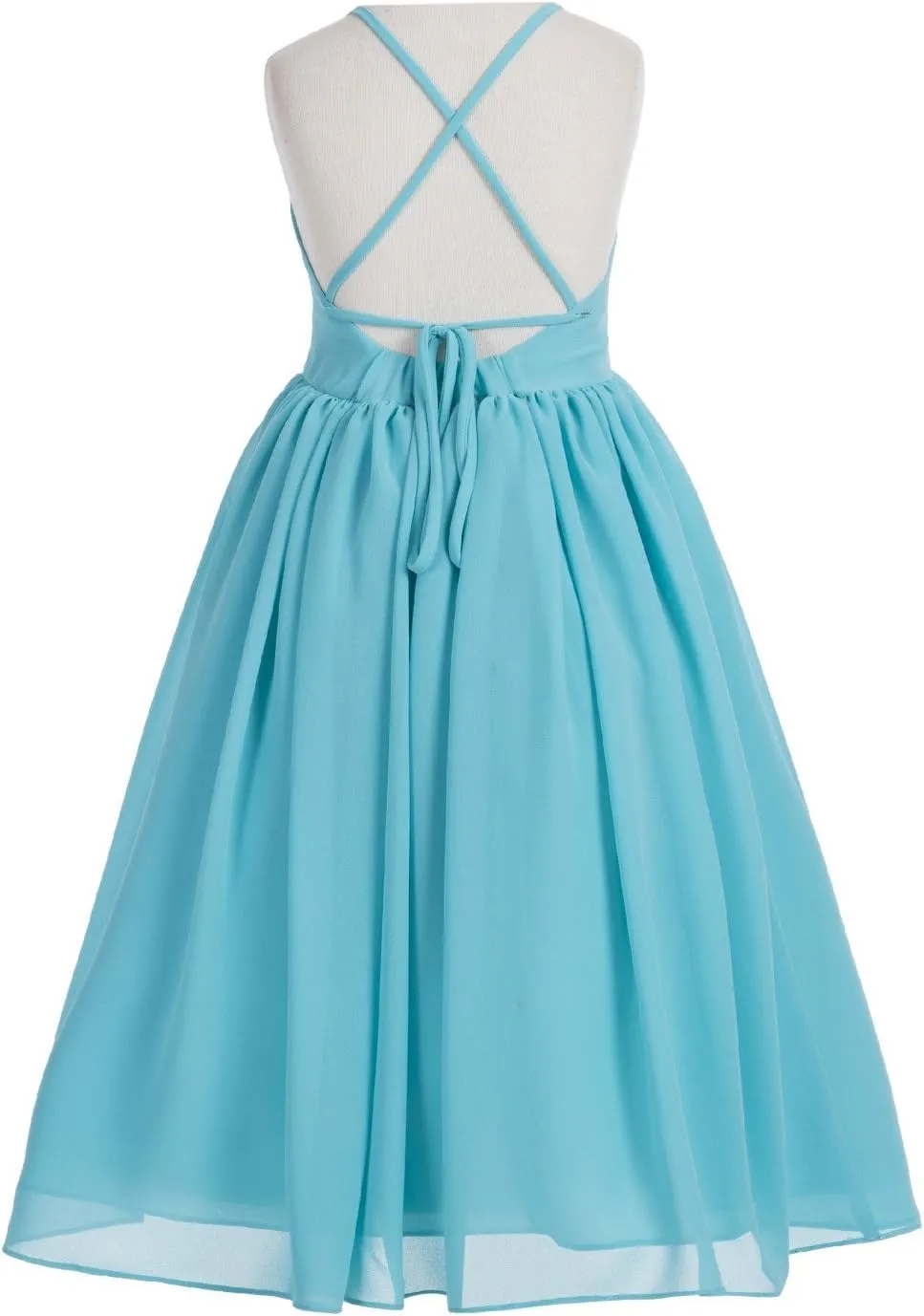Criss Cross Chiffon Formal Flower Girl Dresses Junior Bridesmaid Dress Reception Dress