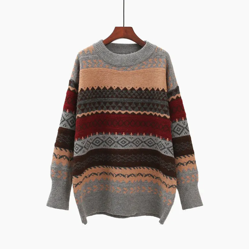 Fine-Knit O-Neck Casual Long Sleeve Sweaters