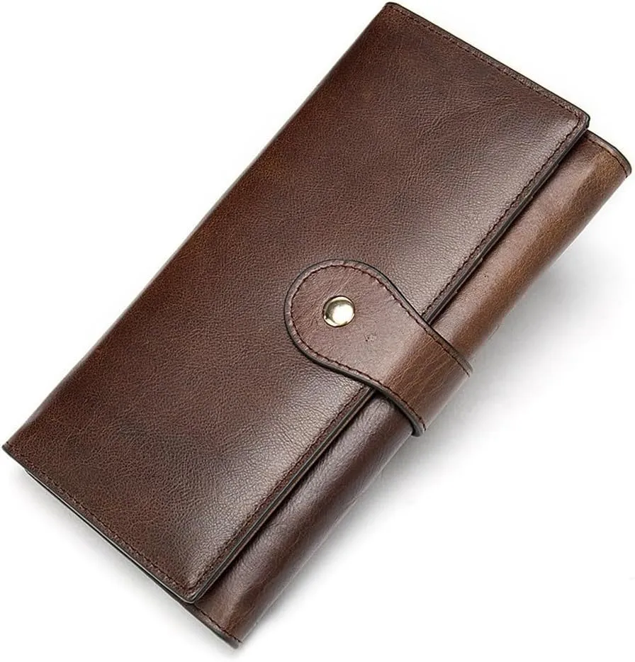 Genuine Leather Wallet, Women's Multi Slot Anti Magnetic Card Bag, Trendy Women's Top Layer Cowhide Handbag(white-Patch five-pointed star4)