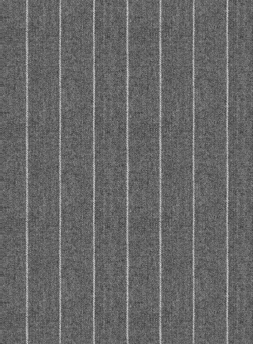 Italian Afito Gray Chalkstripe Flannel Jacket