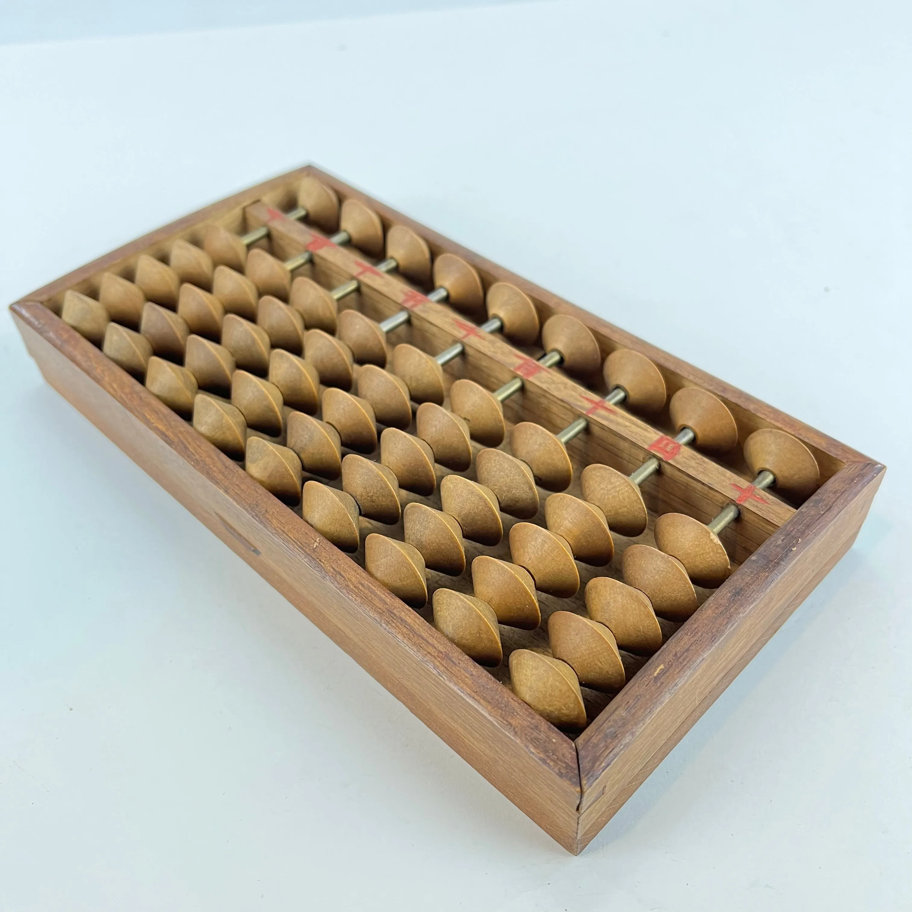 Japanese Abacus Short Wooden Soroban 54 Bead 8”W 8 Decimal places.