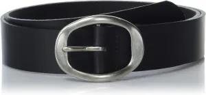 Lucky Brand Women Leather Bold Fashion Statement Belts, Sculpted Center Bar Buckle-Black, L (31-33"), Large