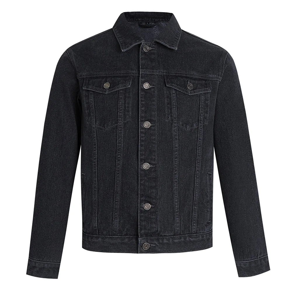 Mens Butterfly Graphic Button Up Denim Jacket