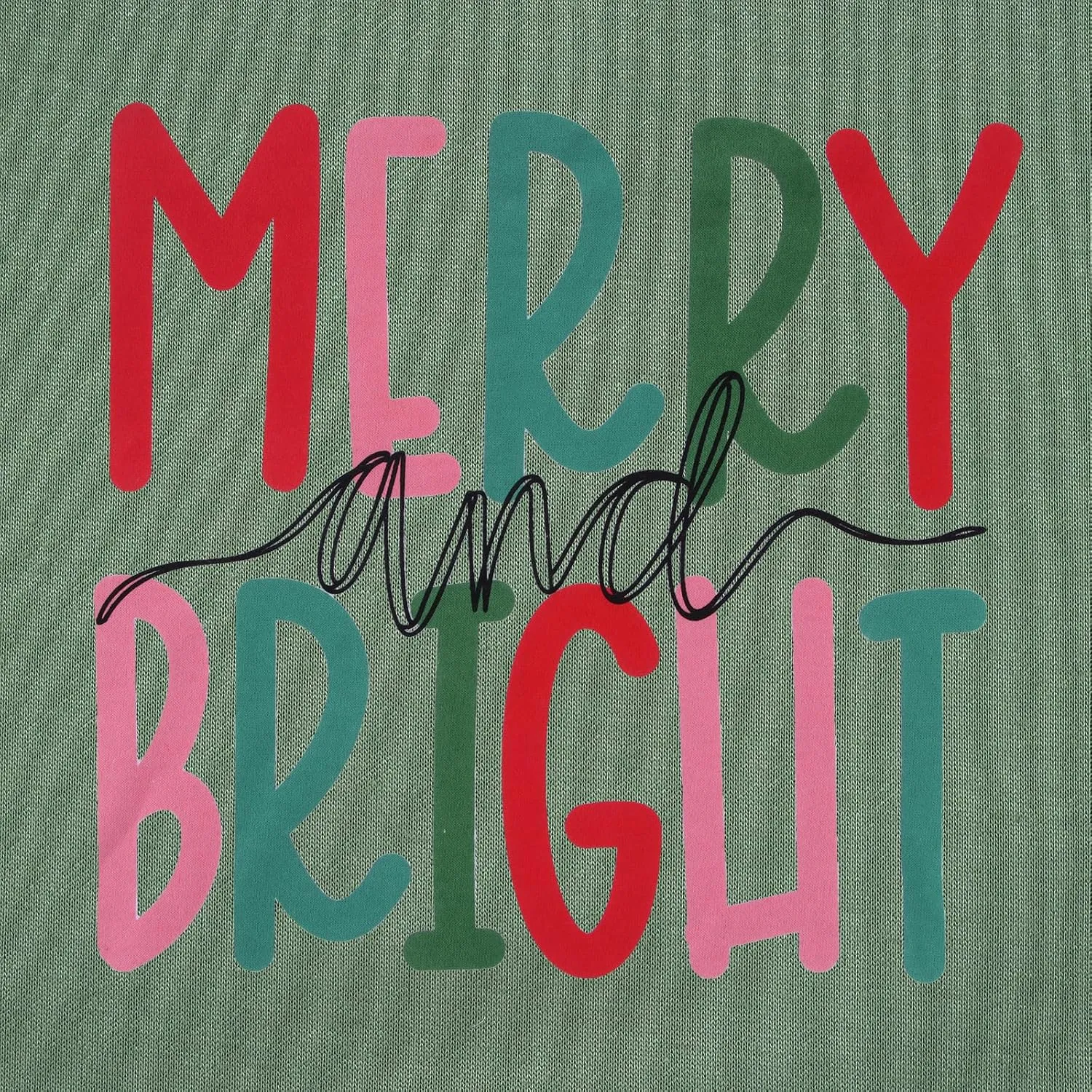 MODNTOGA Kids Boy Girl Merry and Bright Crewneck Sweatshirt Merry Christmas Sweatshirt Retro Xmas Long Sleeve Pullover Tops