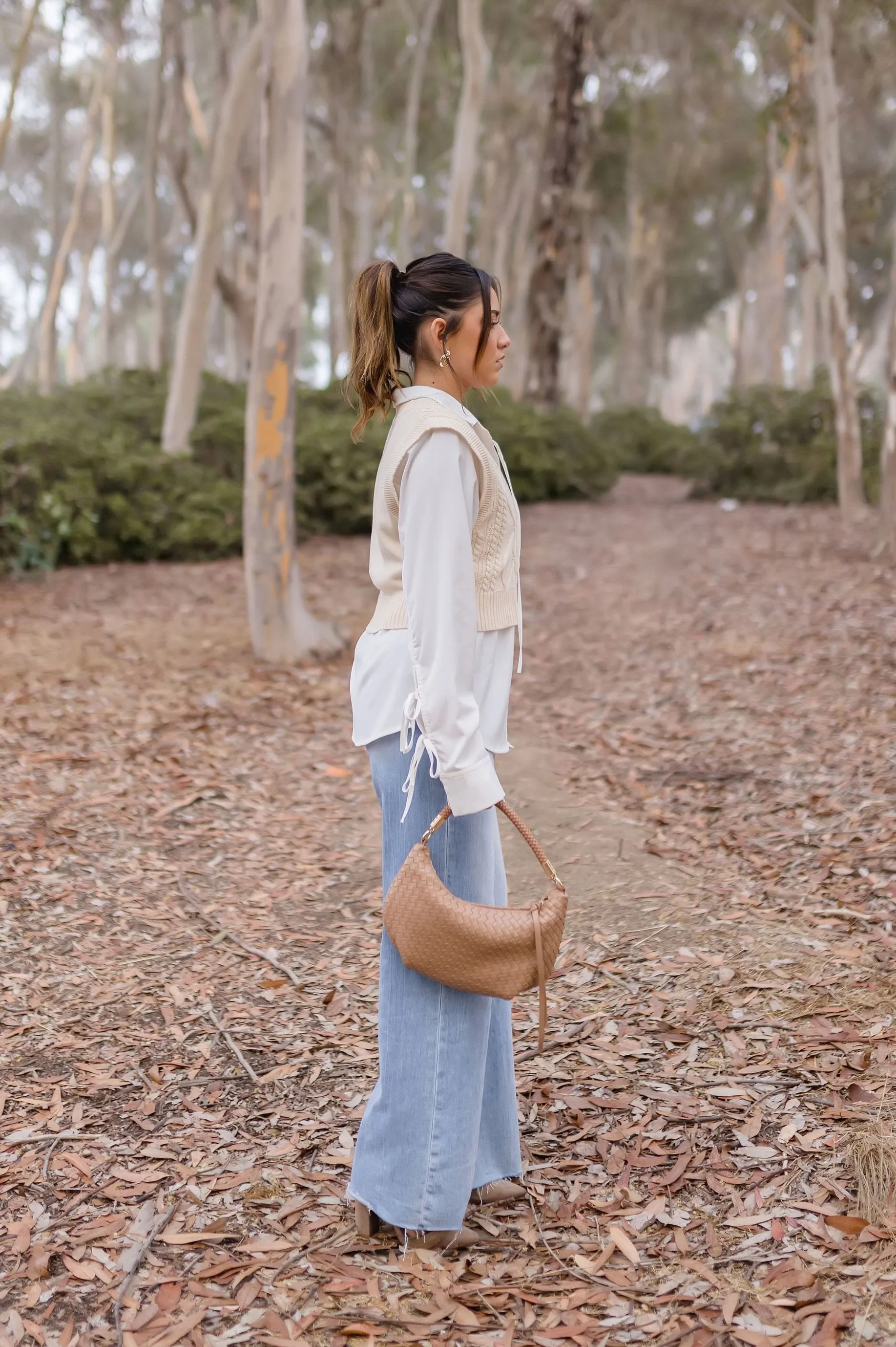 Natasha Sleeveless Cropped Knit Sweater Top Cream