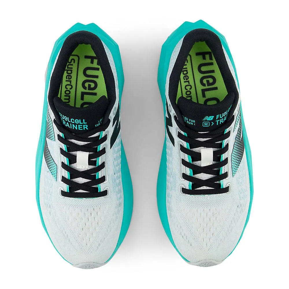New Balance FuelCell SuperComp Trainer v3 (Womens) -White with Cyber Jade