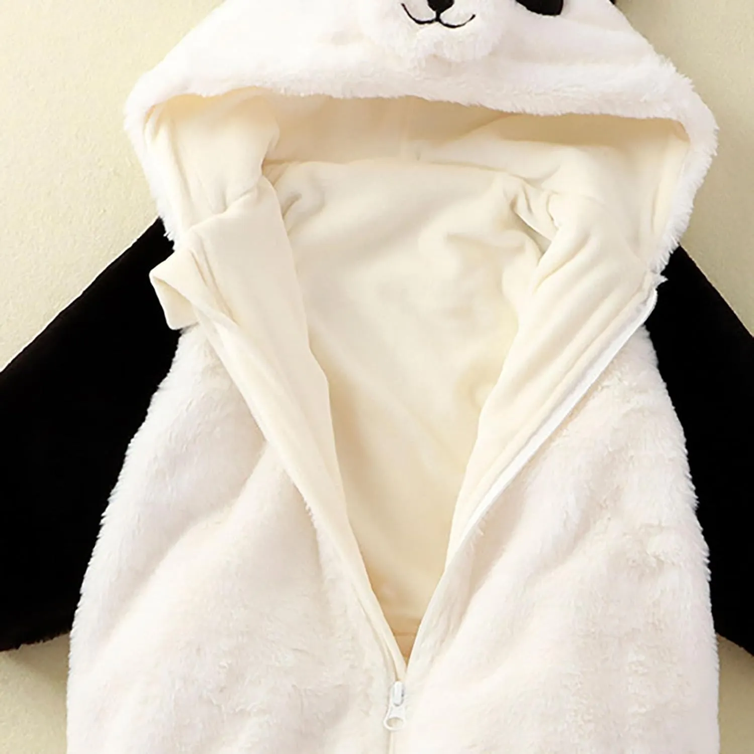 Newborn Baby Bear Jumpsuit Outfit Toddler Girls Boys Fleece Romper Hooded Snowsuit Winter Furry Sweatshirt