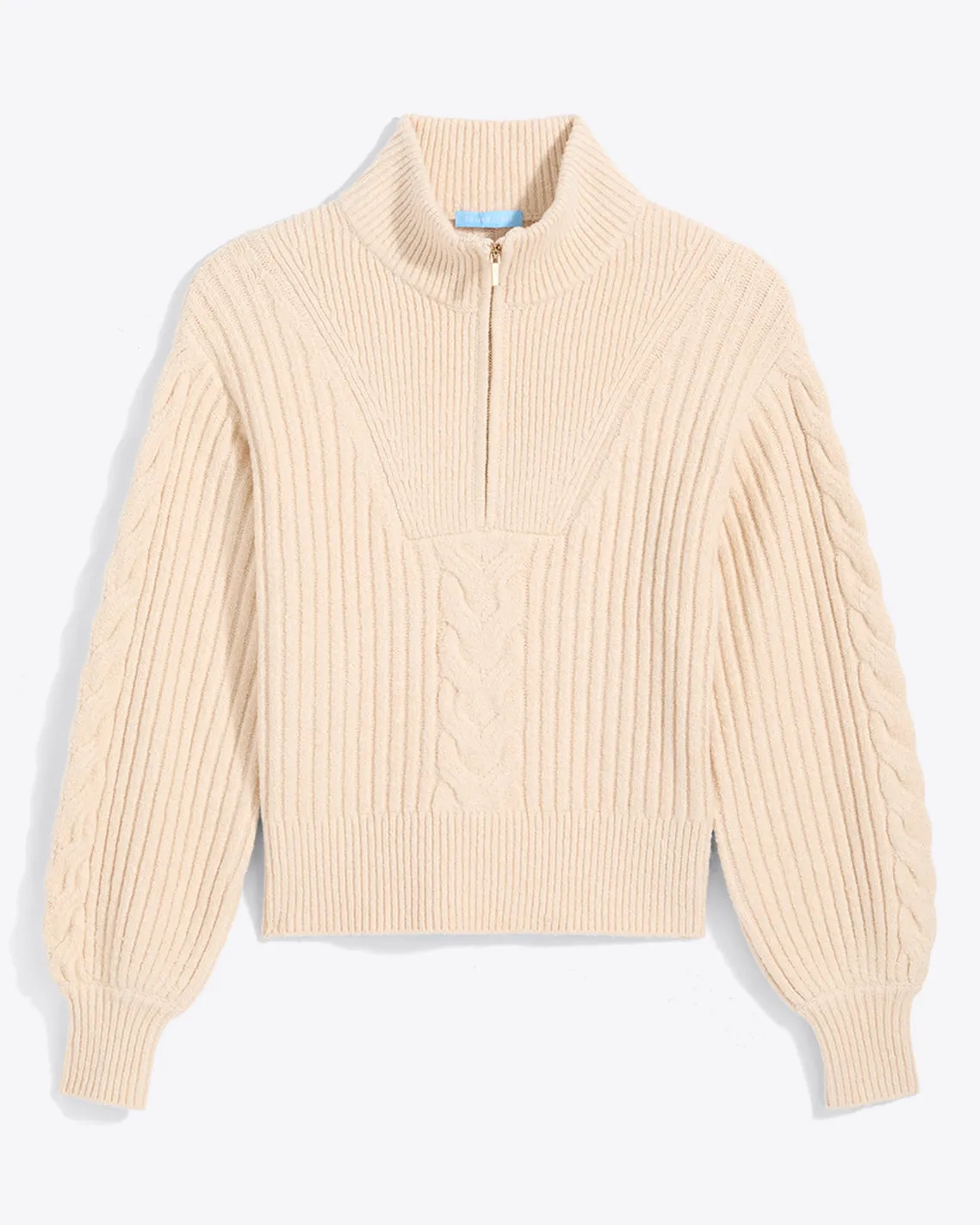 Quarter Zip Cableknit Sweater