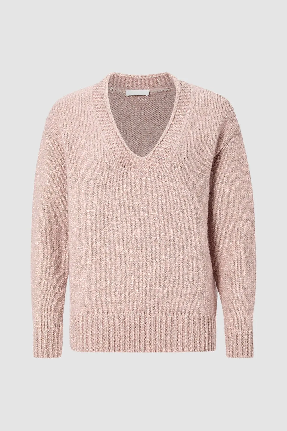 Rich&Royal PULLOVER MIT V-AUSSCHNITT UND LUREX rosé