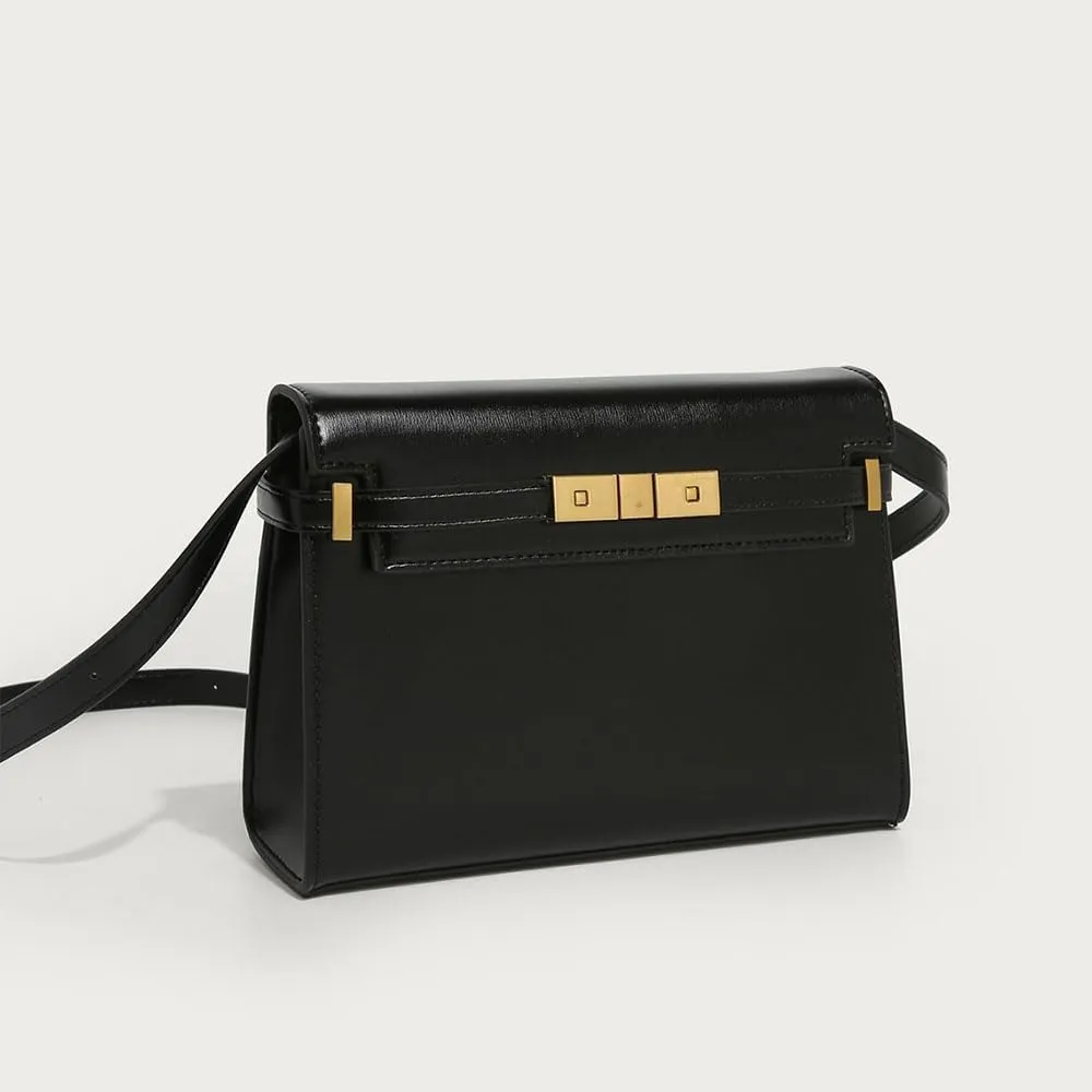 Small size niche single shoulder crossbody bag, Korean style trendy Manhattan women's leather bag