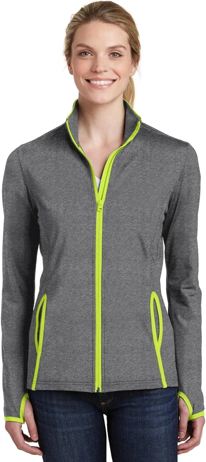 SPORT-TEK Women's Sport-Wick Stretch Contrast Full-Zip Jacket LST853