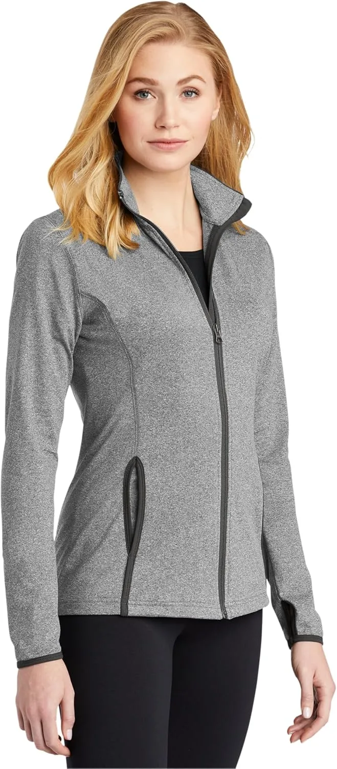 SPORT-TEK Women's Sport-Wick Stretch Contrast Full-Zip Jacket LST853