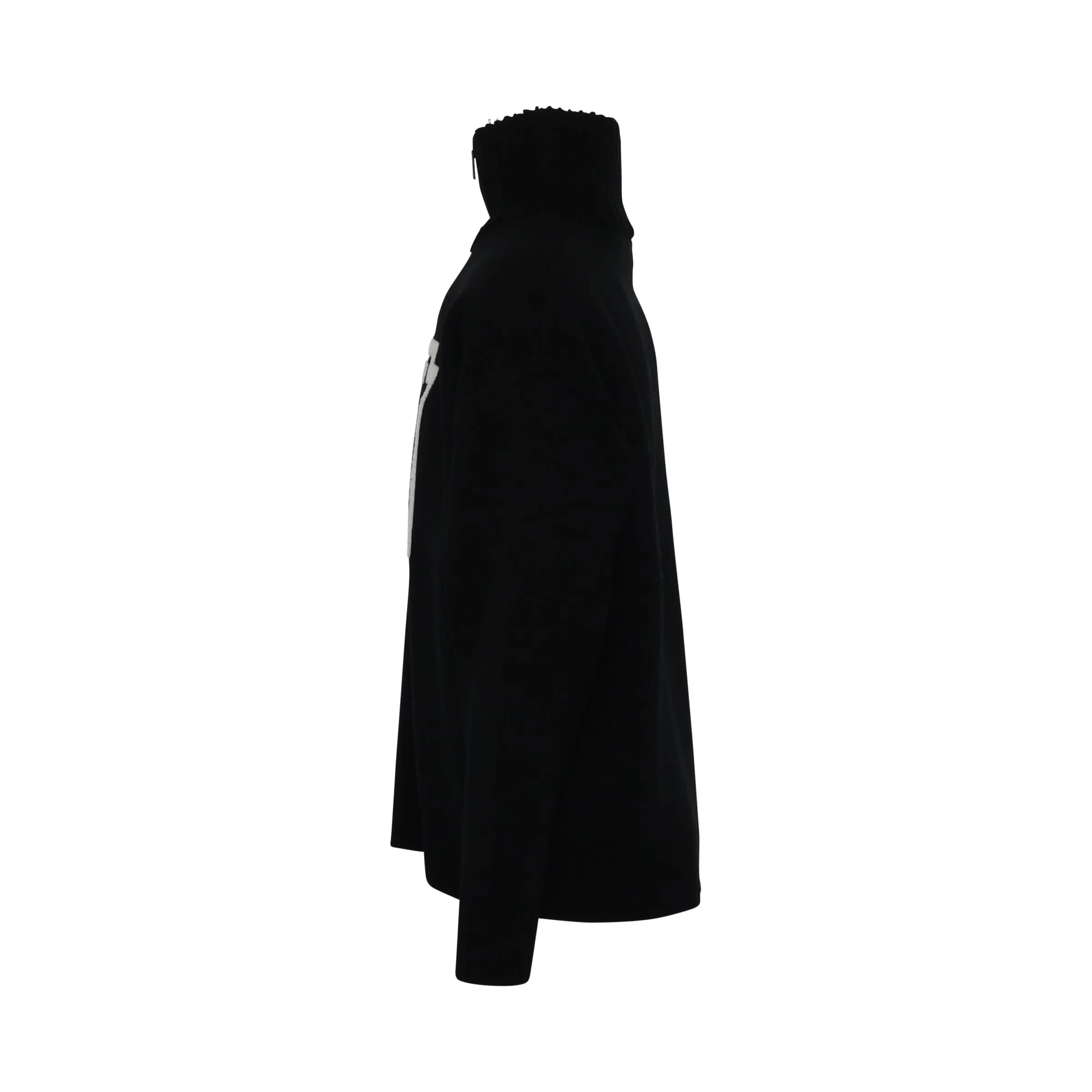 Square Logo Pile Knit Sweater in Black