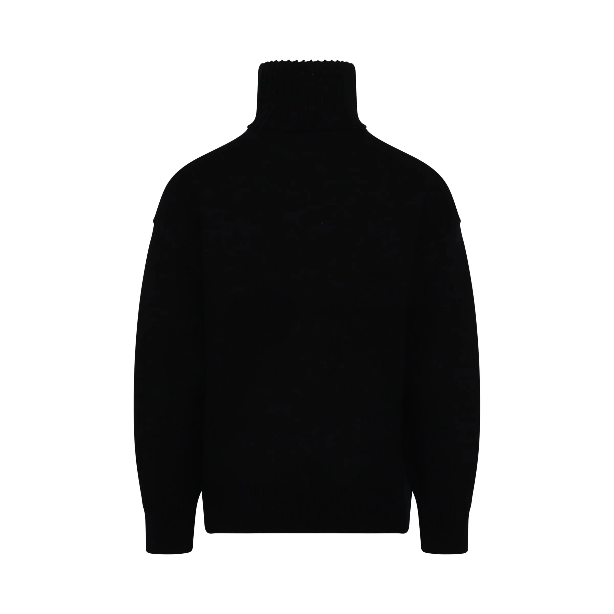 Square Logo Pile Knit Sweater in Black