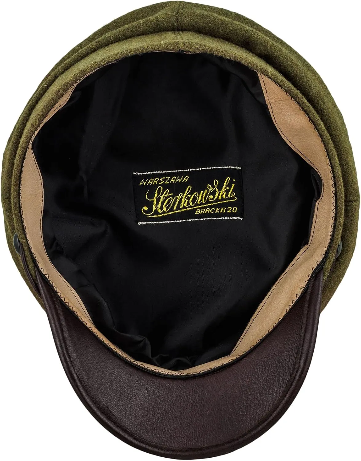 Sterkowski Maciejowka Model 4 Wool Fiddler Cap | Warm Breathable Greek Style Cap with Leather Visor