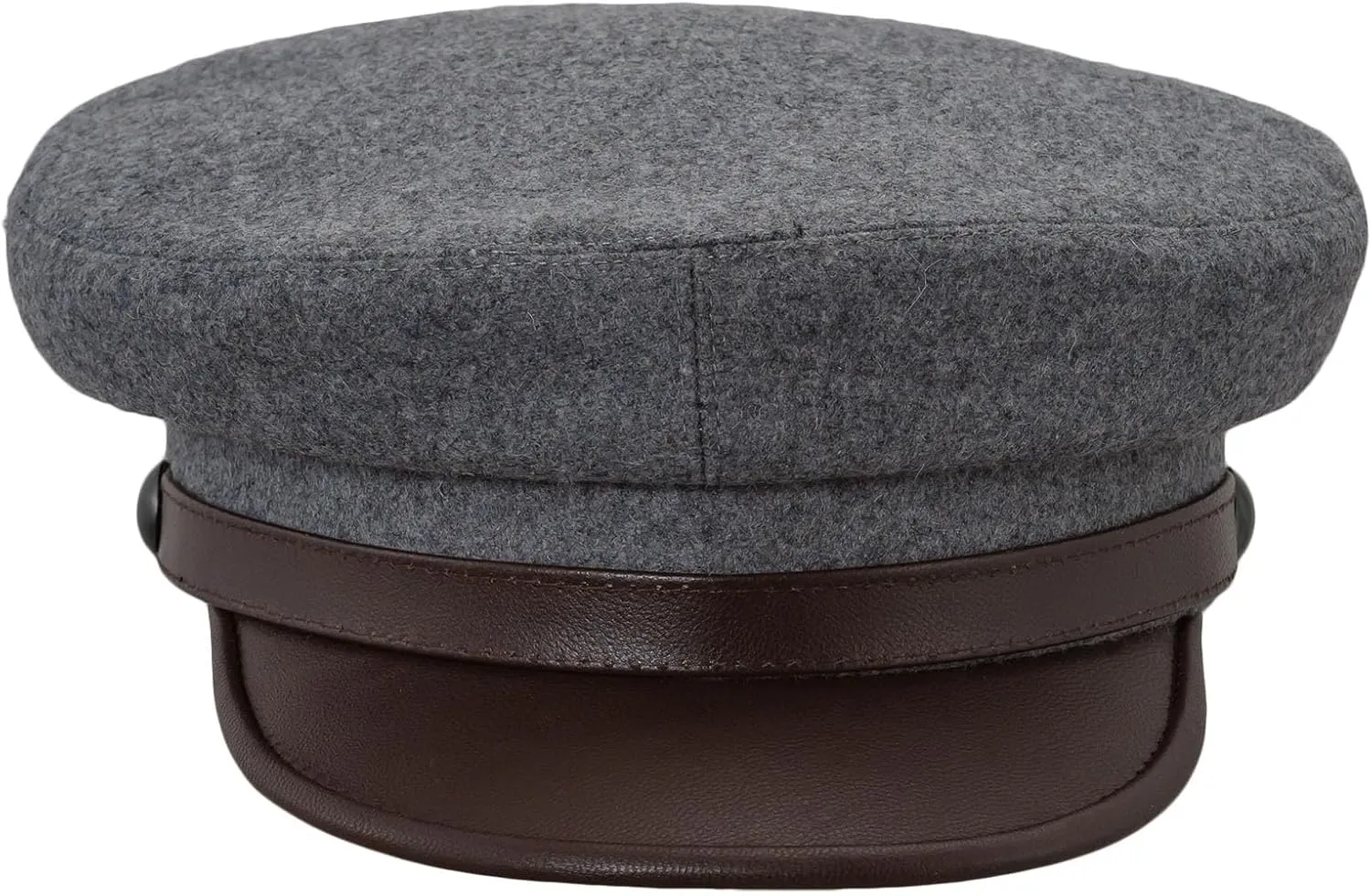 Sterkowski Maciejowka Model 4 Wool Fiddler Cap | Warm Breathable Greek Style Cap with Leather Visor