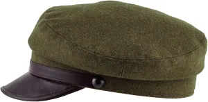 Sterkowski Maciejowka Model 4 Wool Fiddler Cap | Warm Breathable Greek Style Cap with Leather Visor