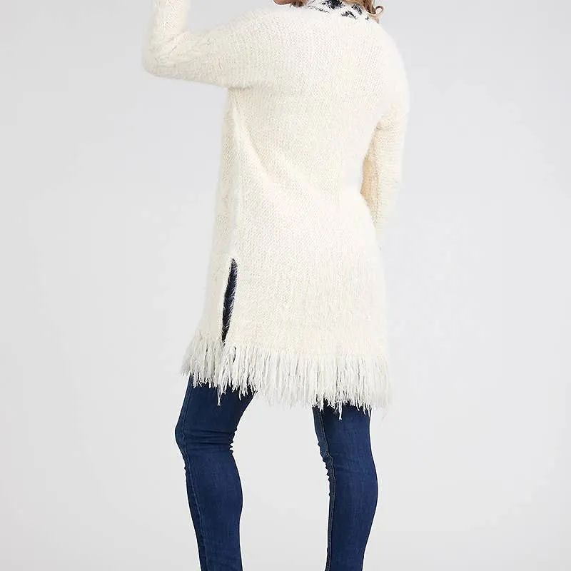 Tribal Knit Cardigan Sweater