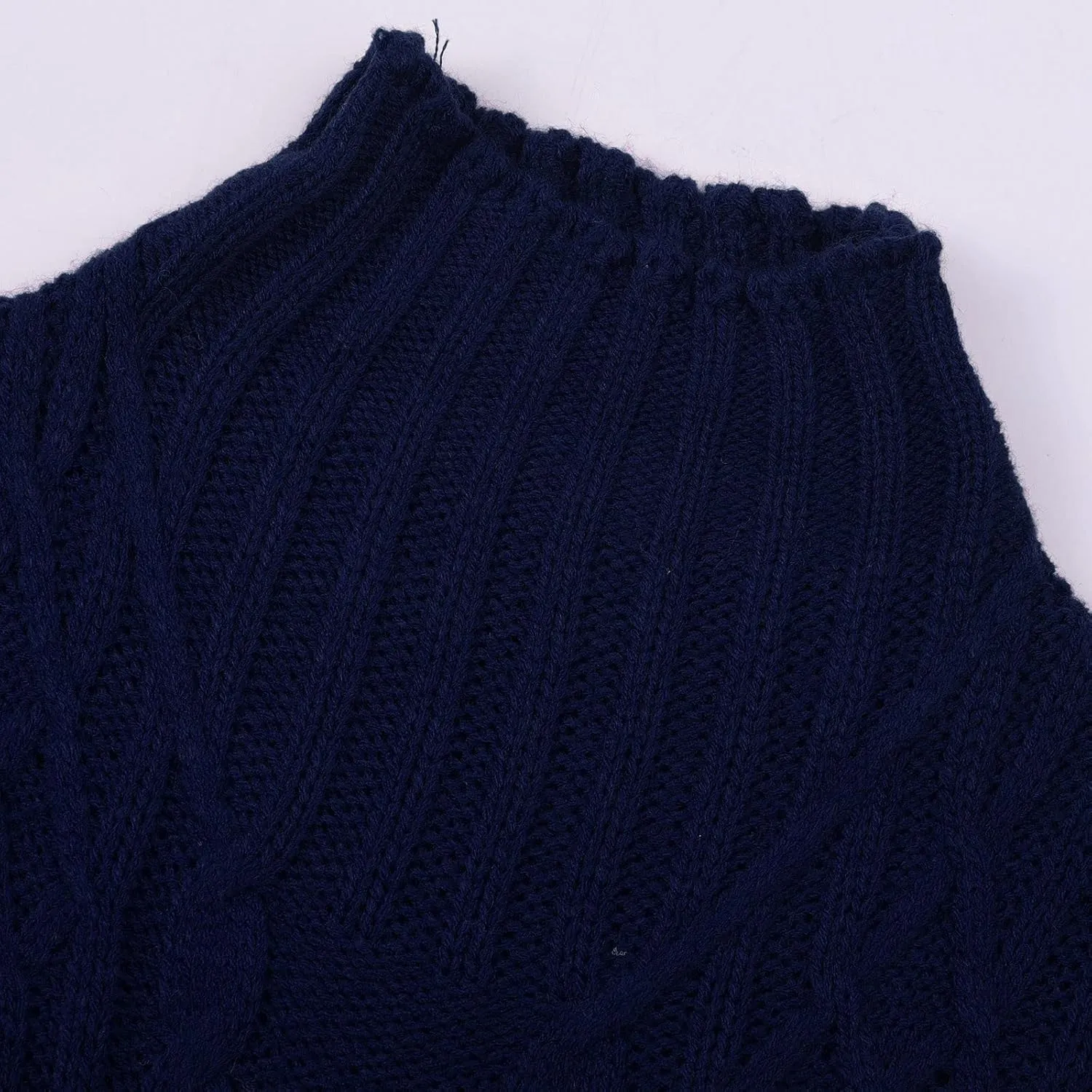 Turtleneck Long Sleeve Shirts Sweater Women's Autumn and Winter Short Pullover Solid Color Loose Sweater Thickened