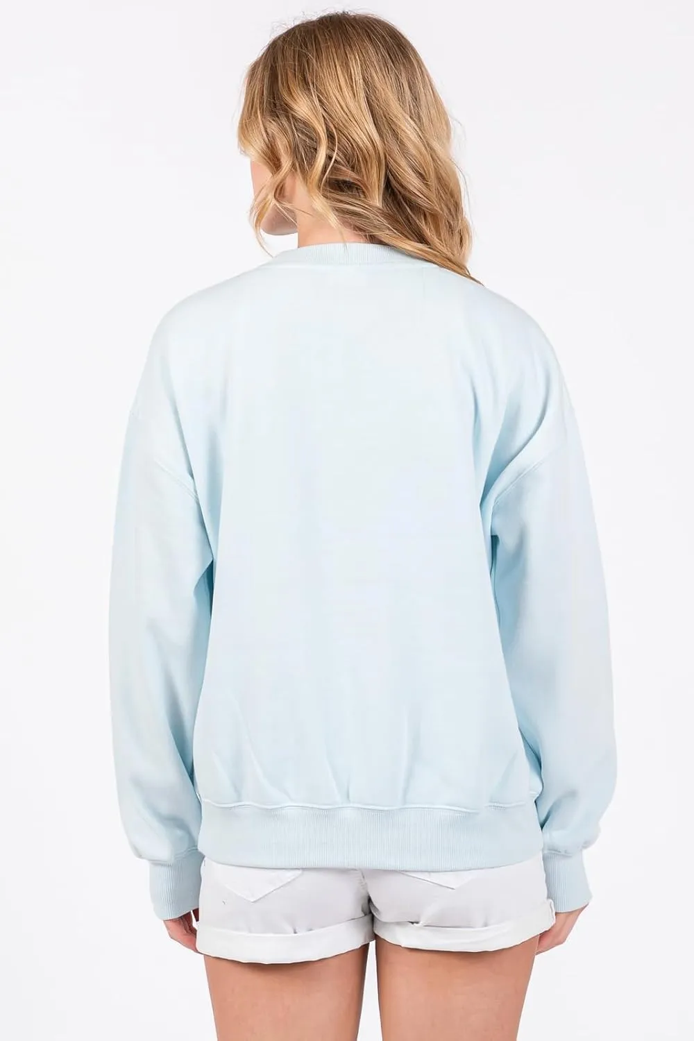 Urban Look Women's Fashion Basic Fleece Lined Crewneck Sweatshirt