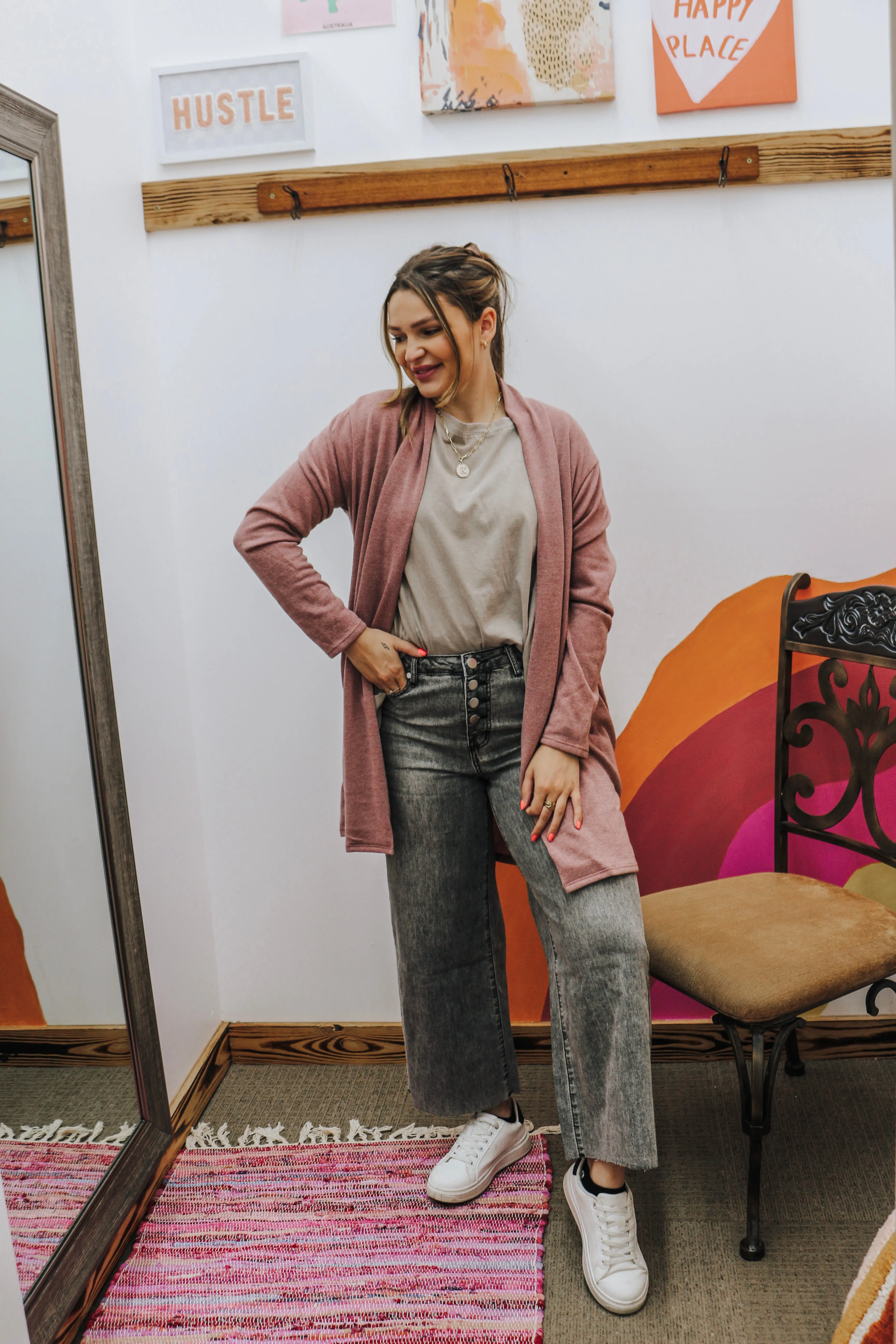With The Girls Mauve Cardigan