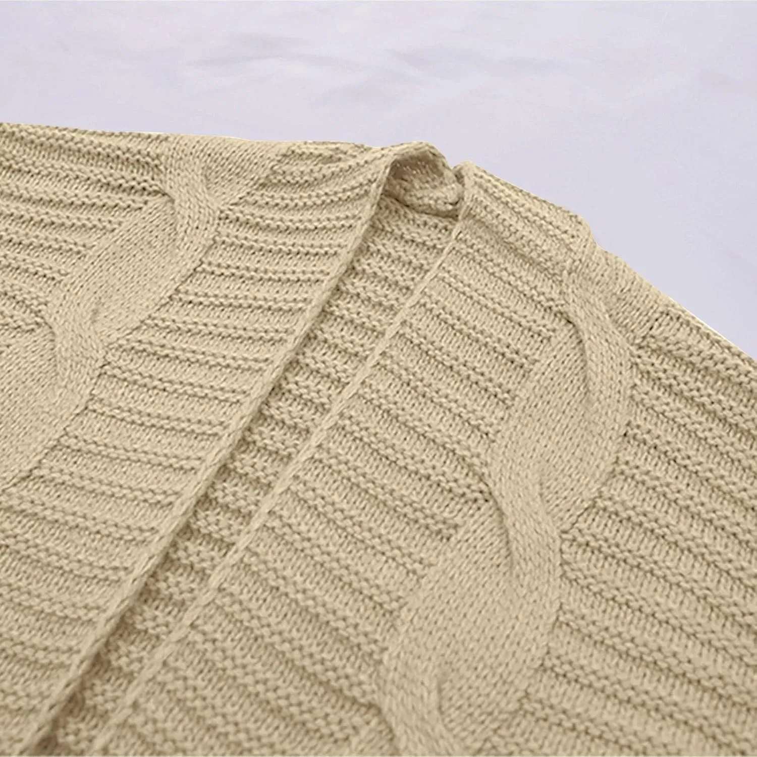 Womens Long Cardigan Chunky Sweater Lightweight Open Front Cardigan Jackets Baggy Cable Knit Sweaters Coat w/Pockets