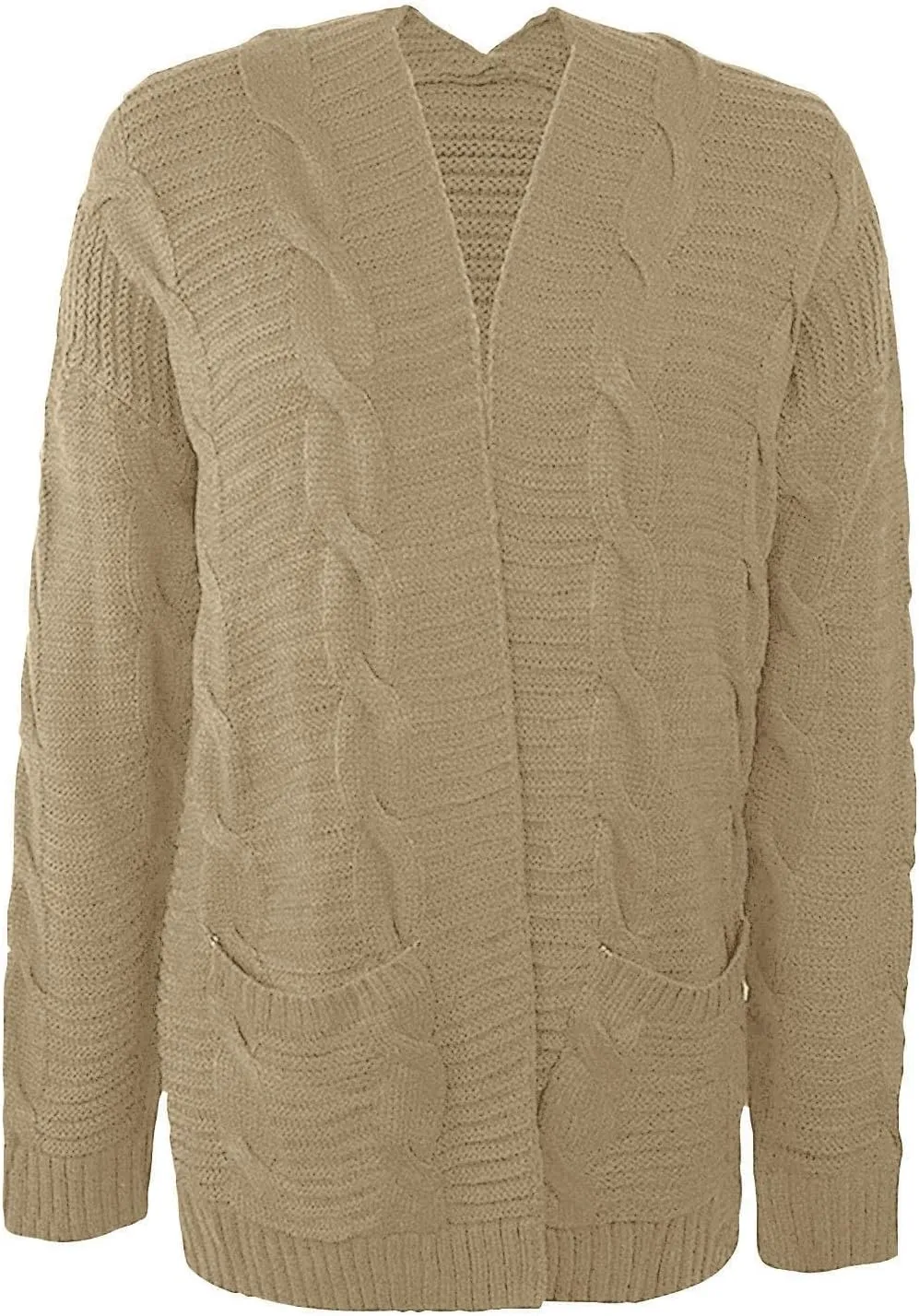 Womens Long Cardigan Chunky Sweater Lightweight Open Front Cardigan Jackets Baggy Cable Knit Sweaters Coat w/Pockets
