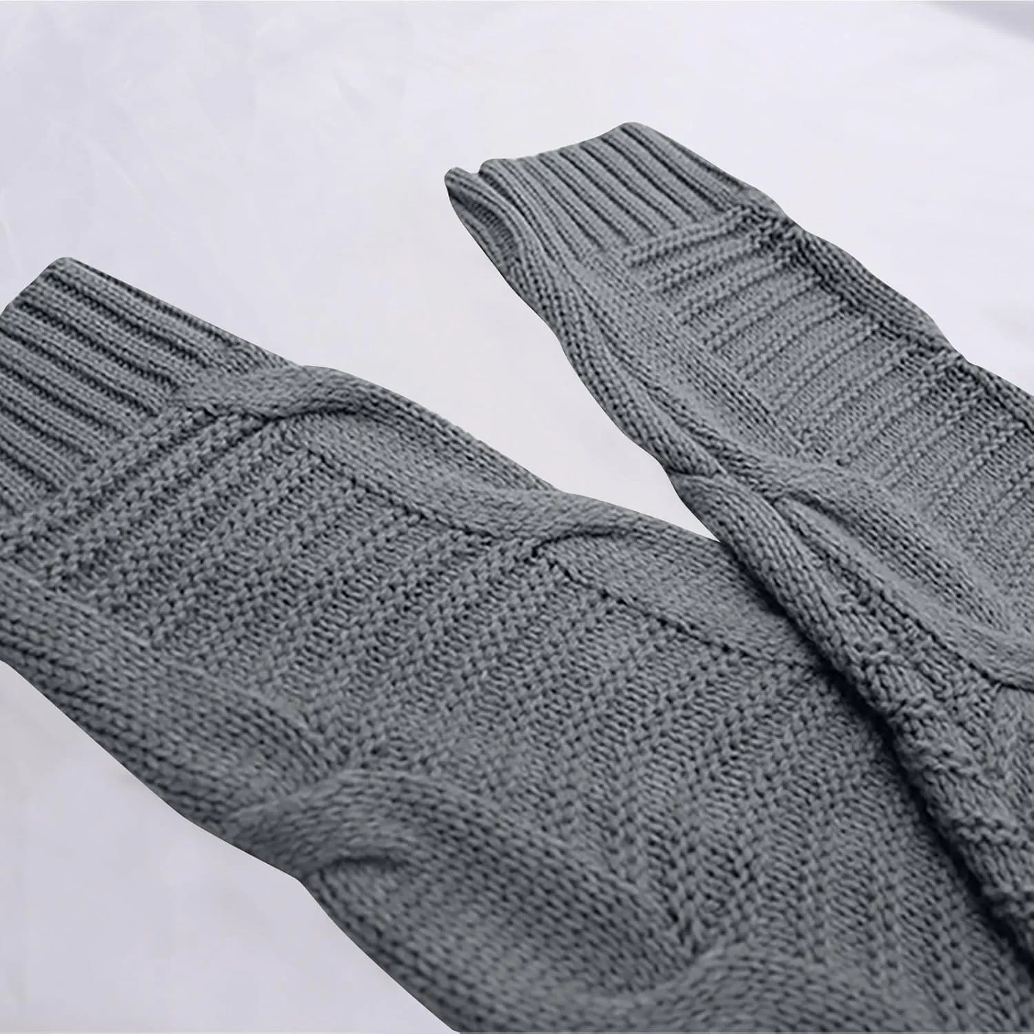 Womens Long Cardigan Chunky Sweater Lightweight Open Front Cardigan Jackets Baggy Cable Knit Sweaters Coat w/Pockets