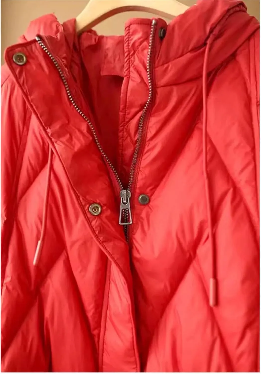 Women's Loose Long Coat Thick Down Jacket Hooded Puffer Woman Down Jacket Thick Soft Warm