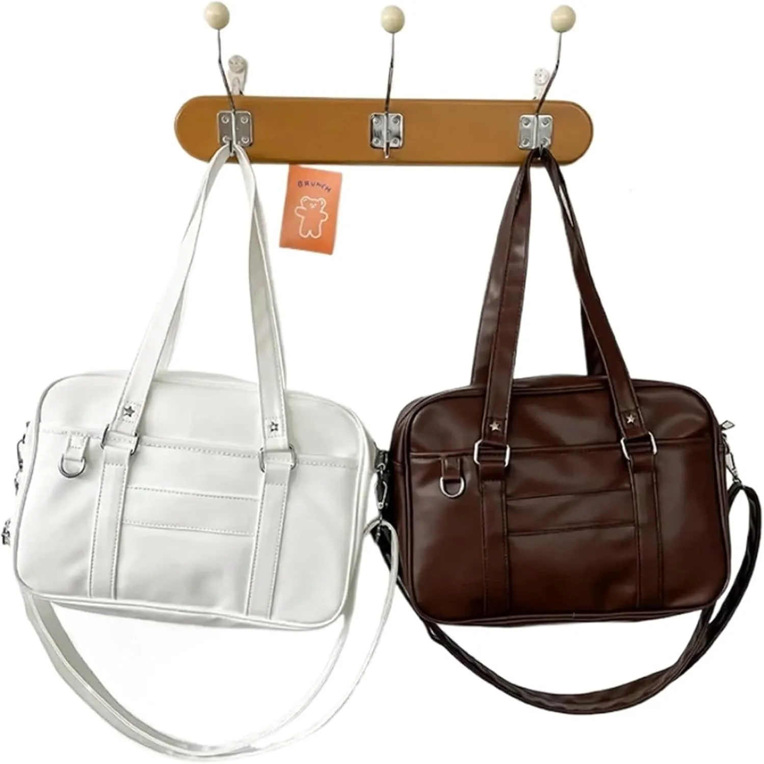 Women's PU Leather Shoulder Bag – Simple Crossbody Bag For High School Students, Itabag Style(Brown)
