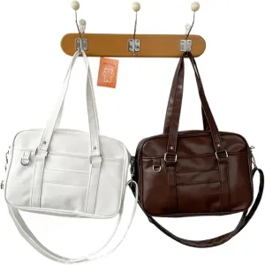 Women's PU Leather Shoulder Bag – Simple Crossbody Bag For High School Students, Itabag Style(Brown)